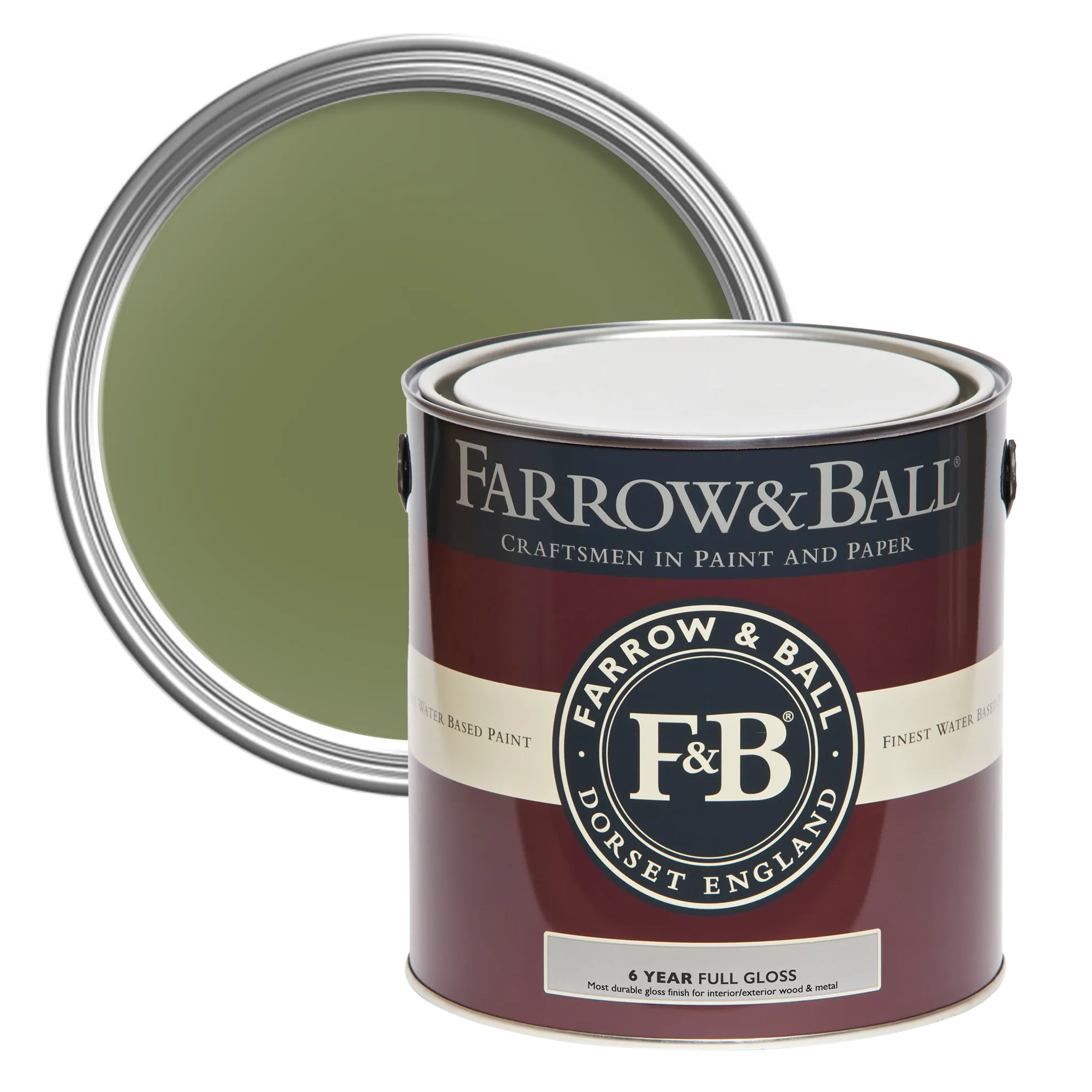 Farrow & Ball Full Gloss, Sap Green No. 199, Wood and Metalwork Paint